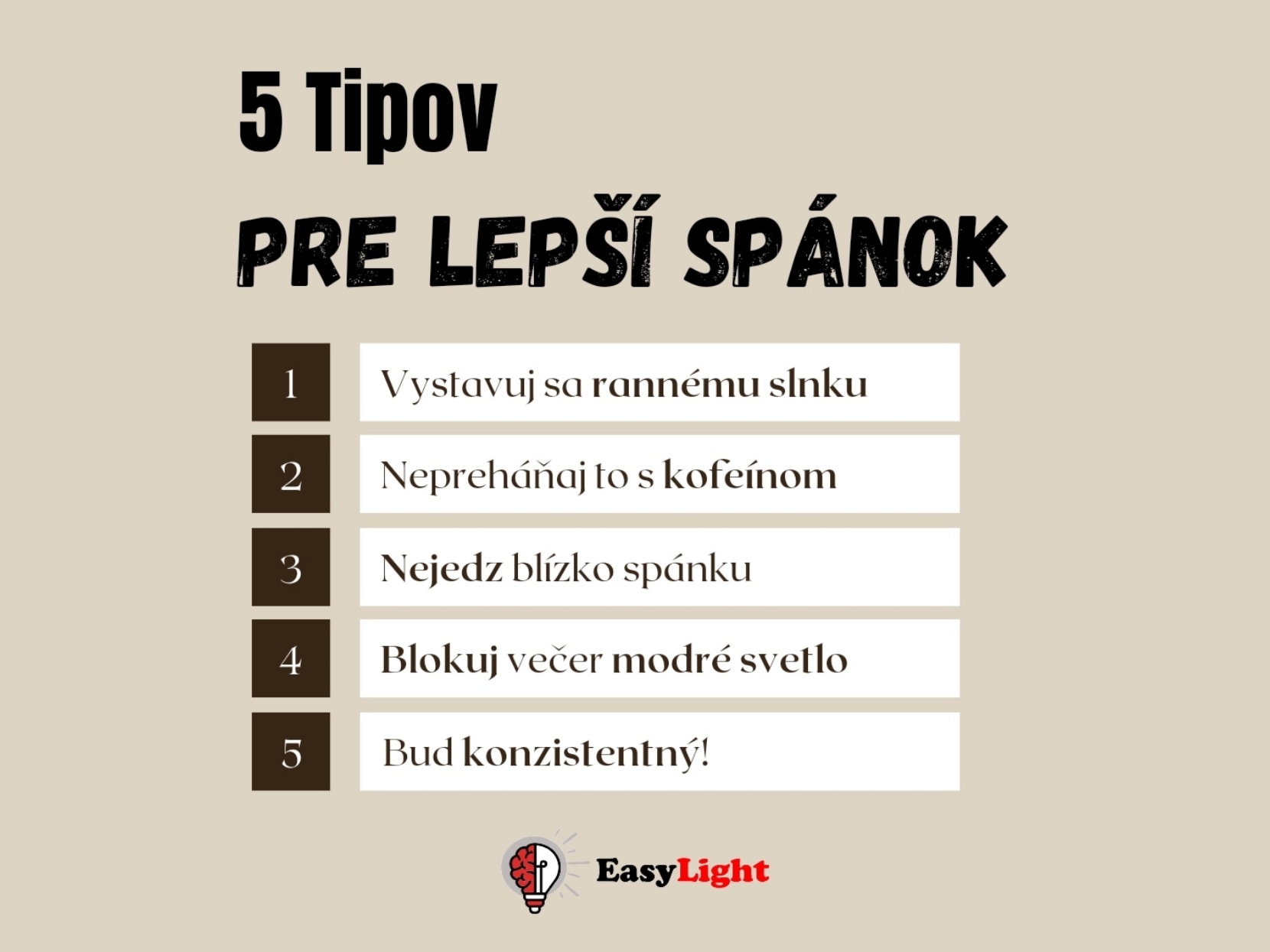 EasyLight Mitochondriak terapia červeným svetlom 5 Tipov pre lepší spánok